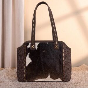 Trinity Ranch Genuine Cowhide Tooled Concealed Carry leather bag tote purse